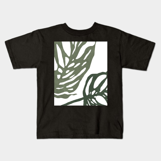 Tropical leaf detail Kids T-Shirt by VectoryBelle